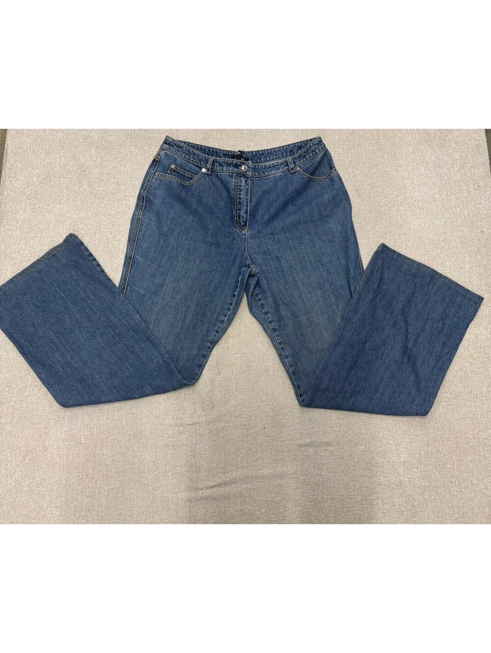 Vintage Y2K Escada Women's Blue Straight Leg Jeans Size 44